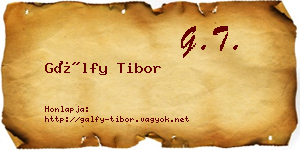 Gálfy Tibor névjegykártya